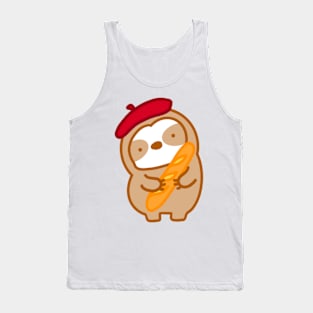 Cute Parisian Baguette Sloth Tank Top